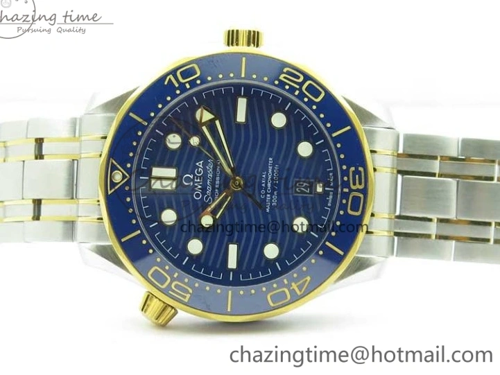 0201 2018 Seamaster Diver 300M SS YG VSF 1:1 Best Edition YG Bezel Blue Dial on SS YG Bracelet A Effortless 7897